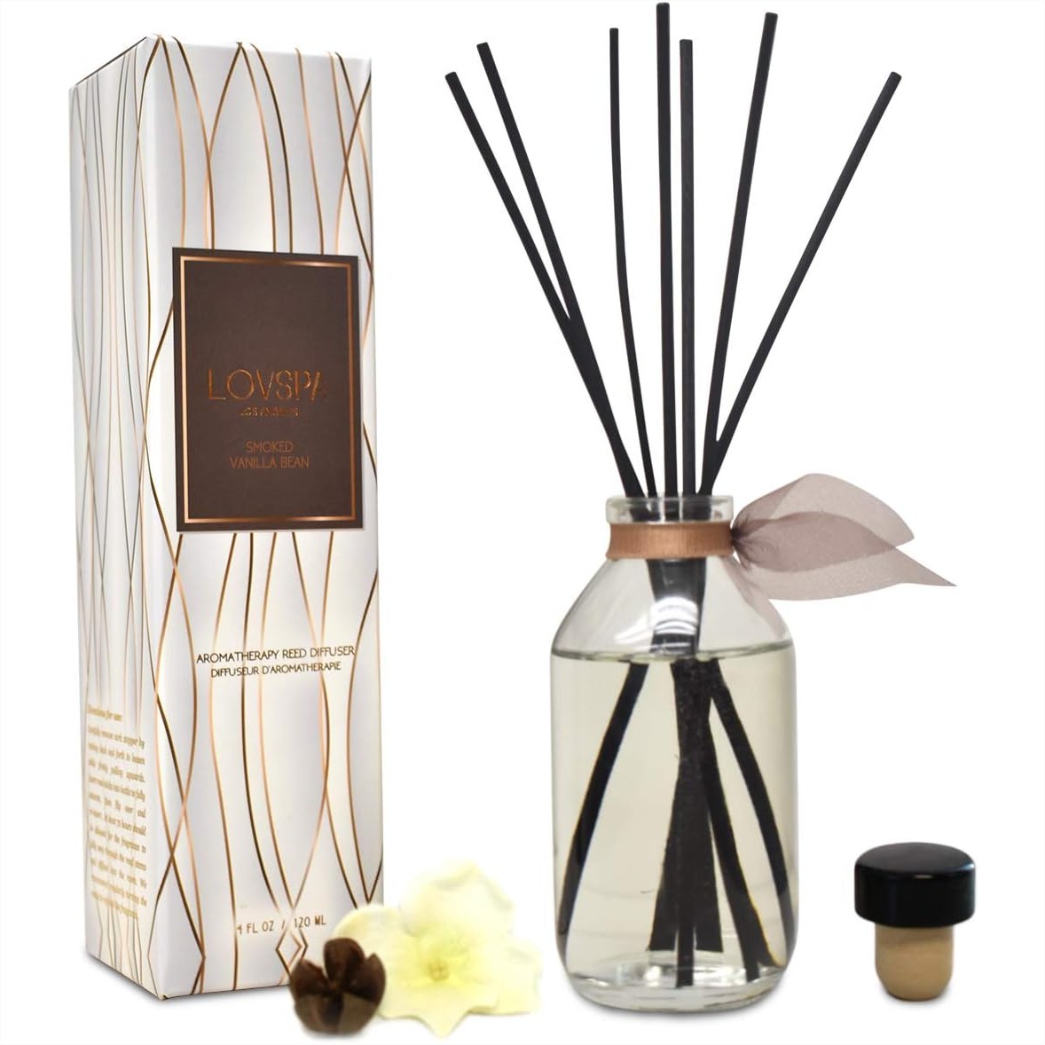 Home Fragrance Set - Smoked Vanilla Reed Diffuser Set for