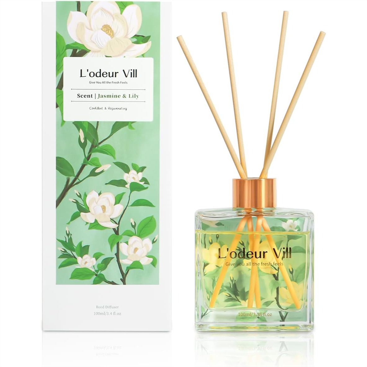 Home Fragrance Set - Jasmine Lily Reed Diffuser Set with
