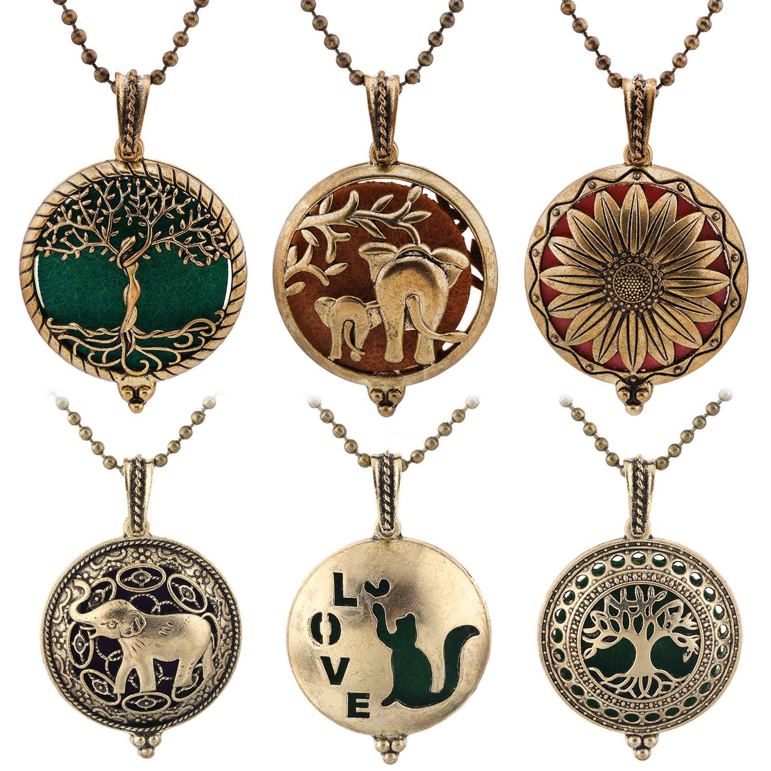 Diffuser Necklace Locket - Popular Design Fashion Aromatherapy Necklace Lotus