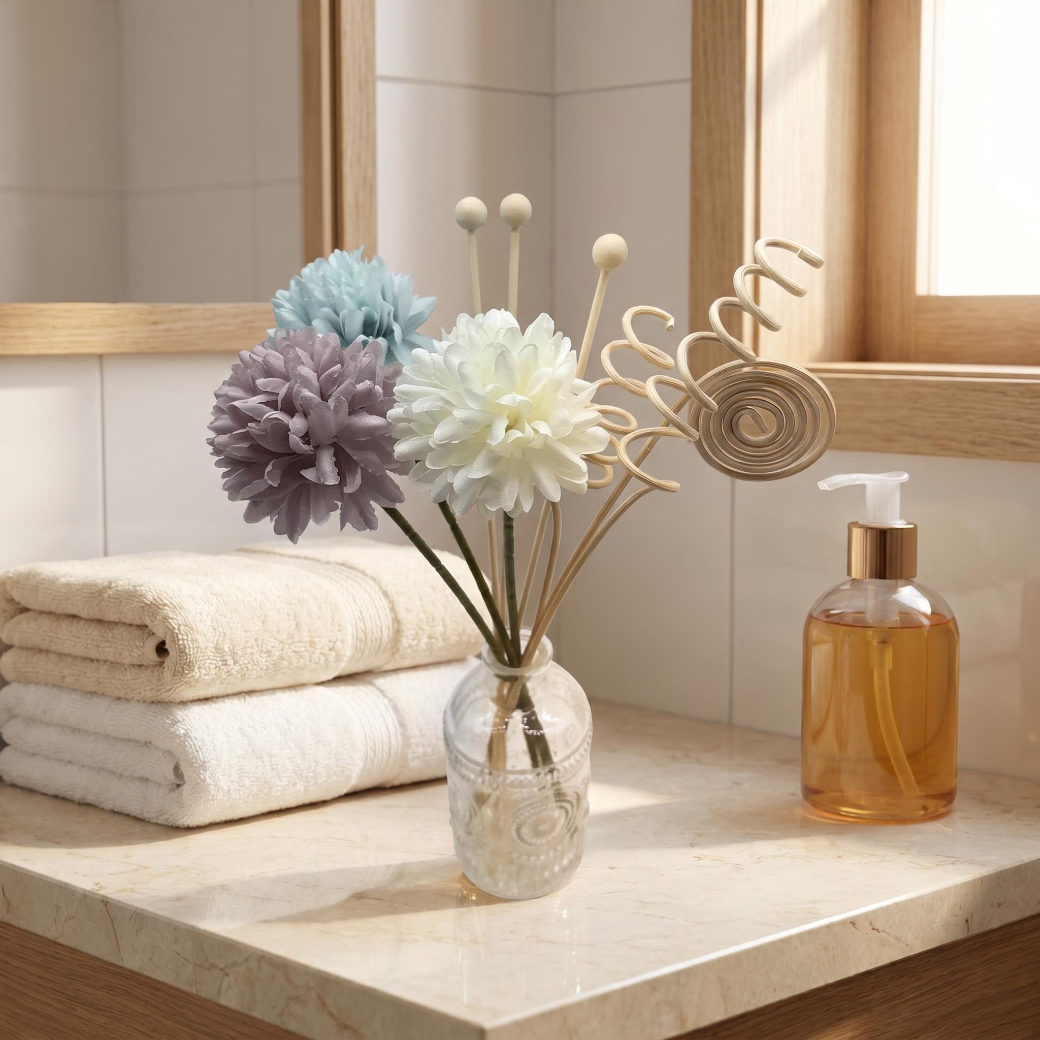Home Fragrance Set - diy diffuser sticks set, artificial flower