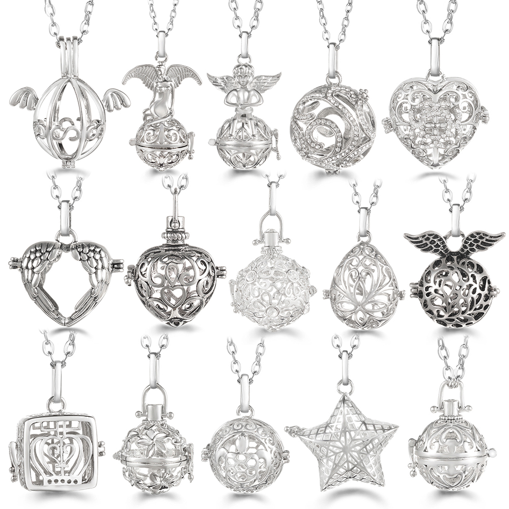 Diffuser Necklace Locket - Mexico Chime Aromatherapy Caller Necklace Heart-Shaped