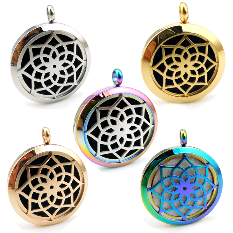 Diffuser Necklace Locket - With Chain Gift Lotus 20mm 25mm