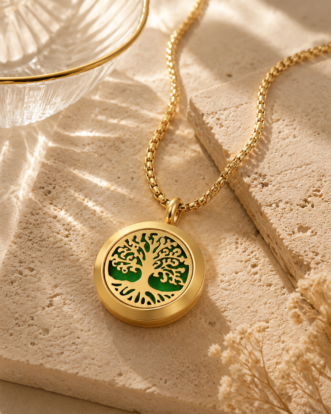 New Golden Tree of Life Stainl - Diffuser Necklace Locket recensie en prijs