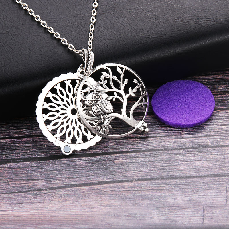 1pc Owl Tree Vintage Aromather - Diffuser Necklace Locket recensie en prijs