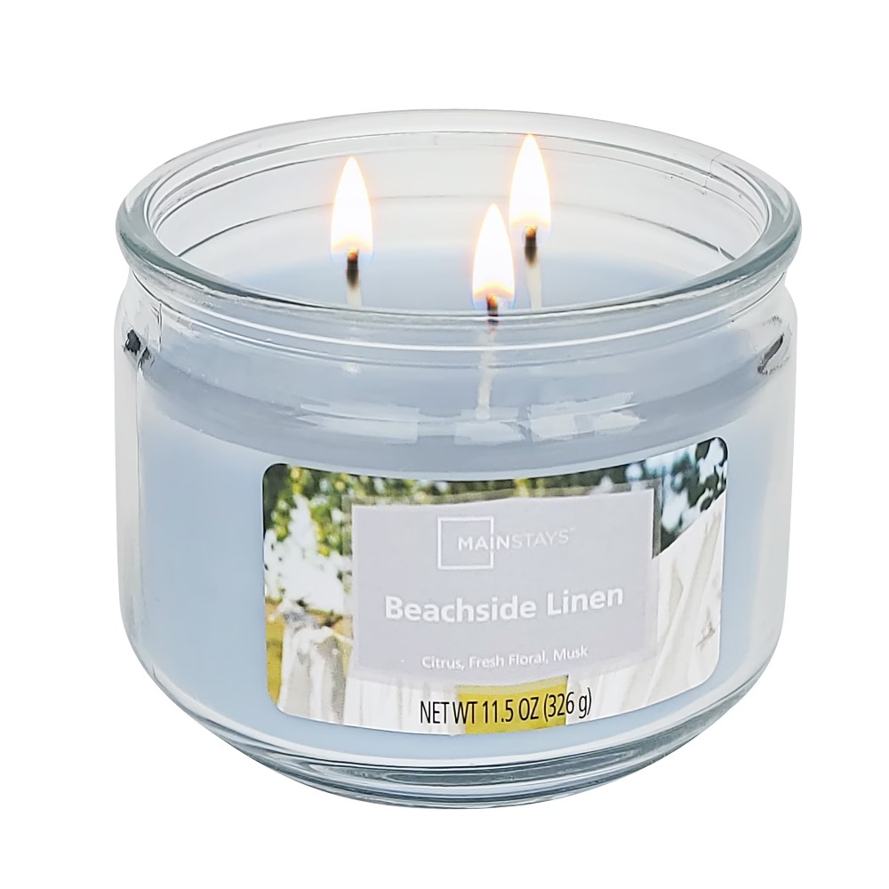 Large Blue 3-Wick Glass Jar Ca - Home Fragrance Linen recensie en prijs